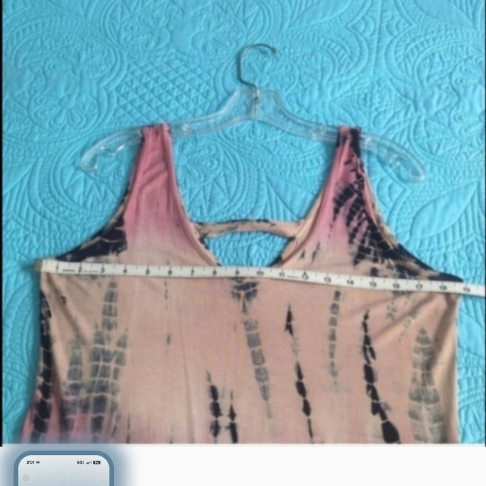 Raya Sun Pink and Black Tie-Dye Tank Top Swimsuit Coverup - Picture 6 of 9